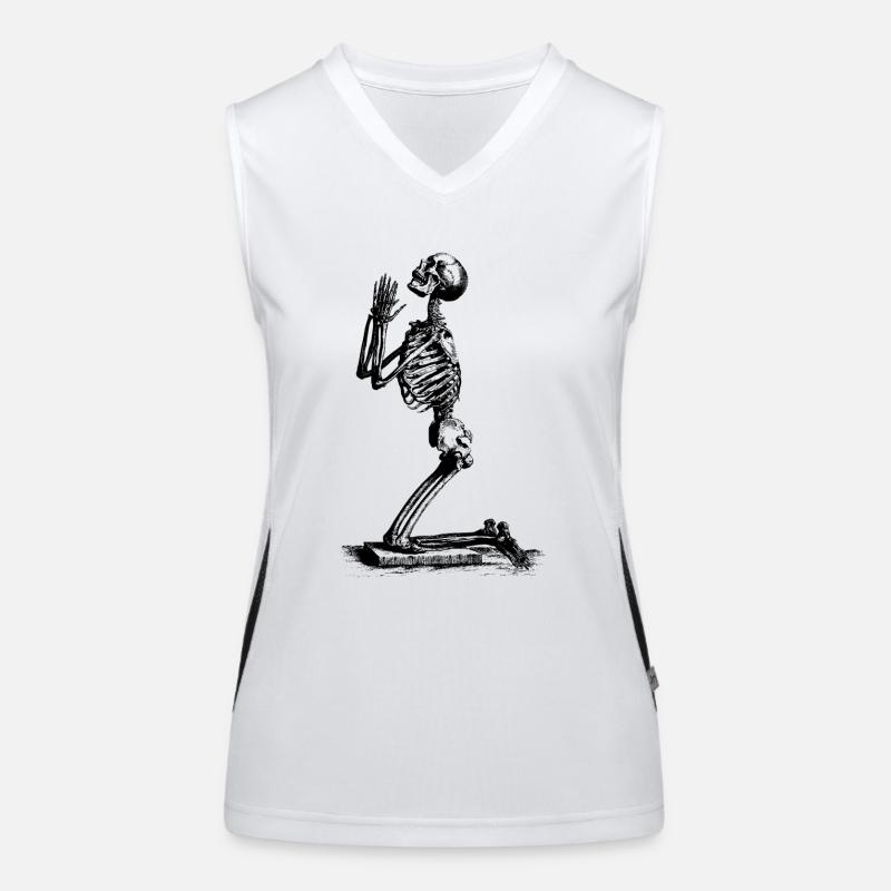 Skeleton Pray Women's Functional Contrast Tank Top