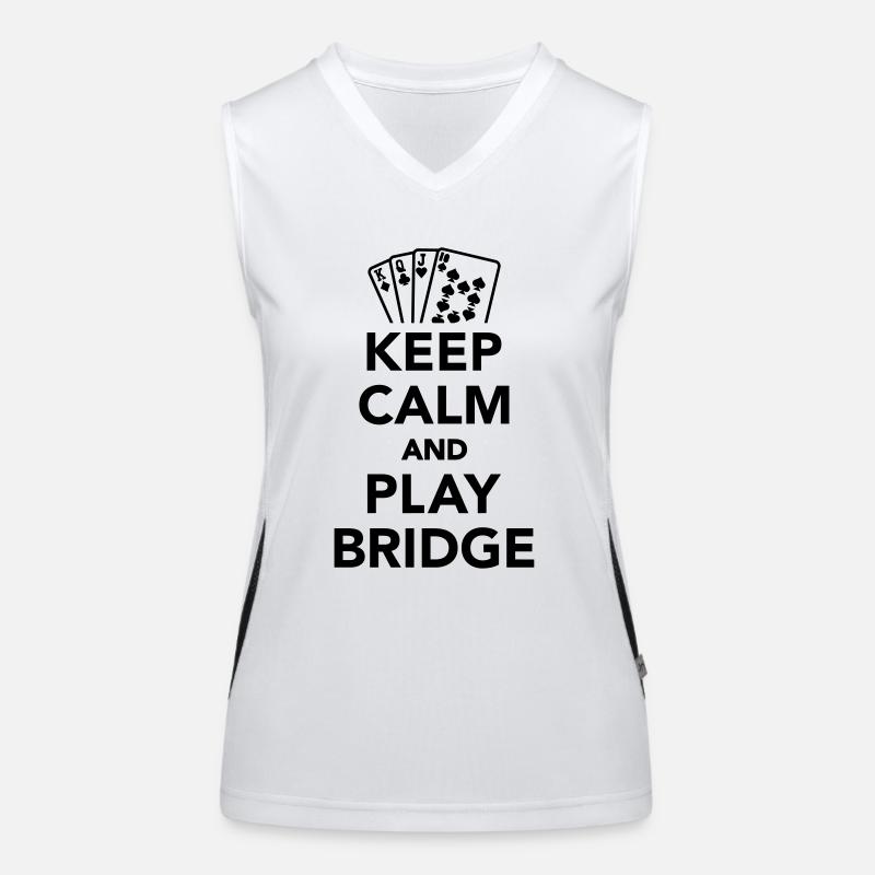 Keep calm and Play Bridge Débardeur respirant contrasté Femme
