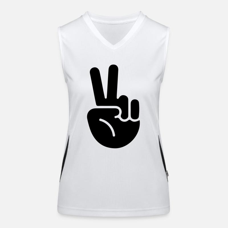 peace hand Funktionelles Kontrast-Tank Top für Frauen