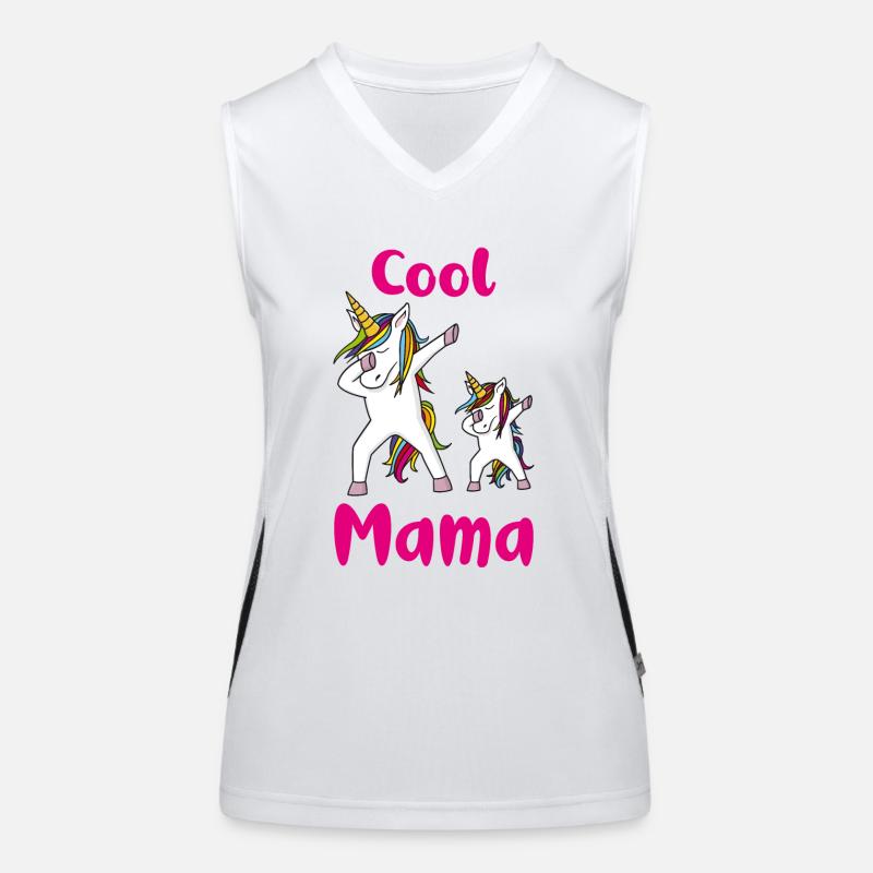 Einhorn mit Kind Cool Mama Funktionelles Kontrast-Tank Top für Frauen