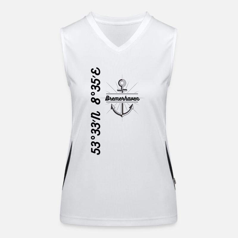 Bremerhaven coordinates Maritim Women's Functional Contrast Tank Top