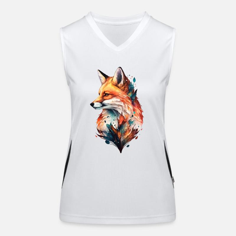Fox Aquarelle Forêt Faune Dessin de la faune Débardeur respirant contrasté Femme