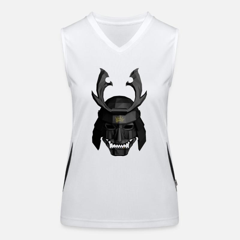 Geometrischer Samurai Helm Funktionelles Kontrast-Tank Top für Frauen