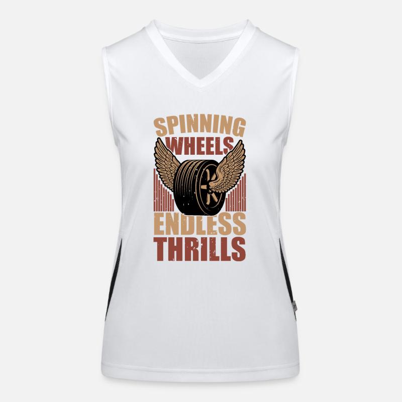 Sp. WHEELS ENDLESS THRILLS Funktionelles Kontrast-Tank Top für Frauen