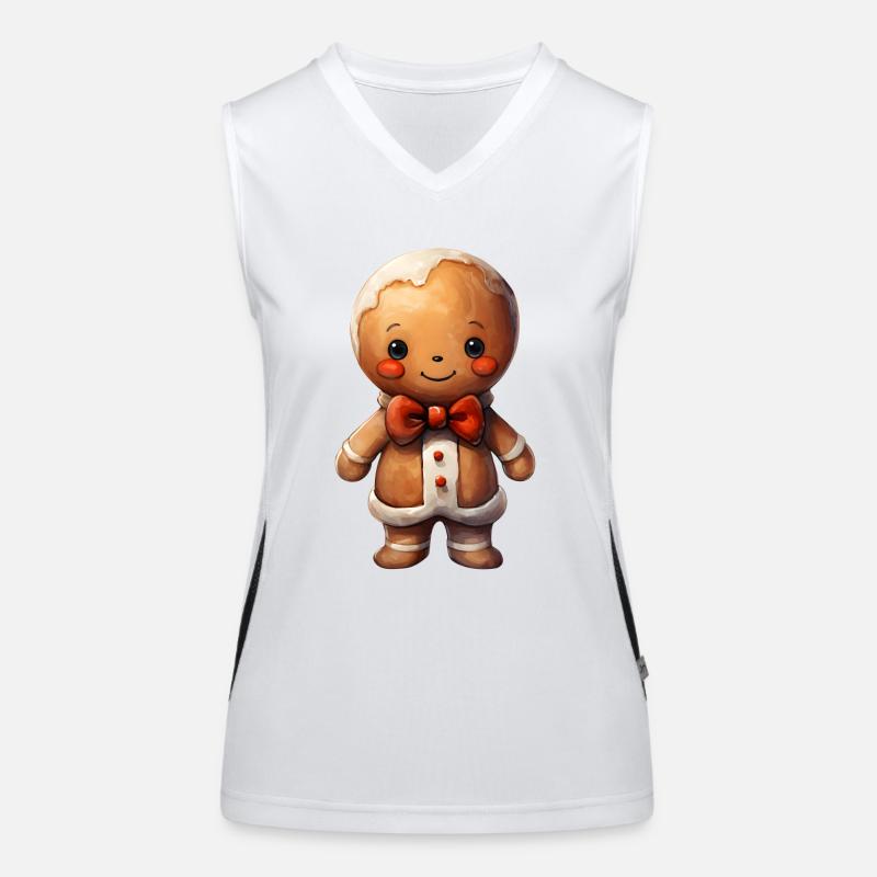 Lebkuchenmann Funktionelles Kontrast-Tank Top für Frauen