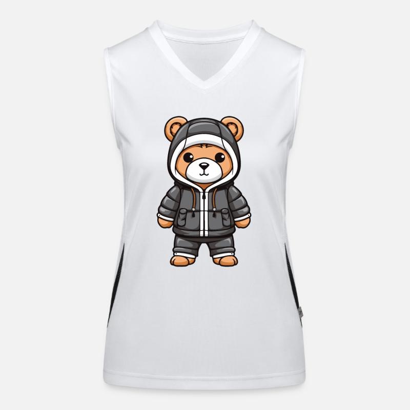 Bär Winter Comic Niedlich Funktionelles Kontrast-Tank Top für Frauen