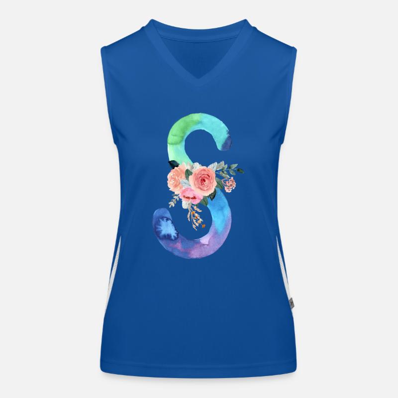 Buchstabe S Aquarell Funktionelles Kontrast-Tank Top für Frauen