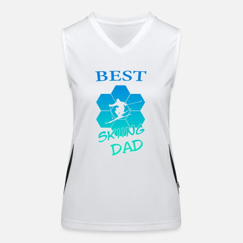 Skiing Dad Funktionelles Kontrast-Tank Top für Frauen