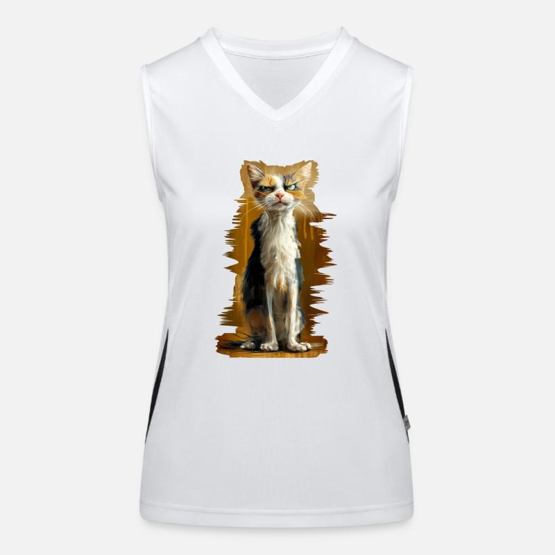 Crumpy Cat Funktionelles Kontrast-Tank Top für Frauen