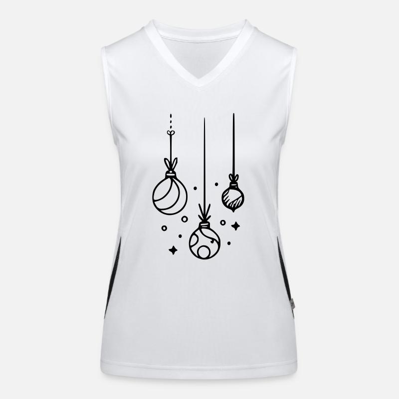 Christmas tree baubles Women's Functional Contrast Tank Top