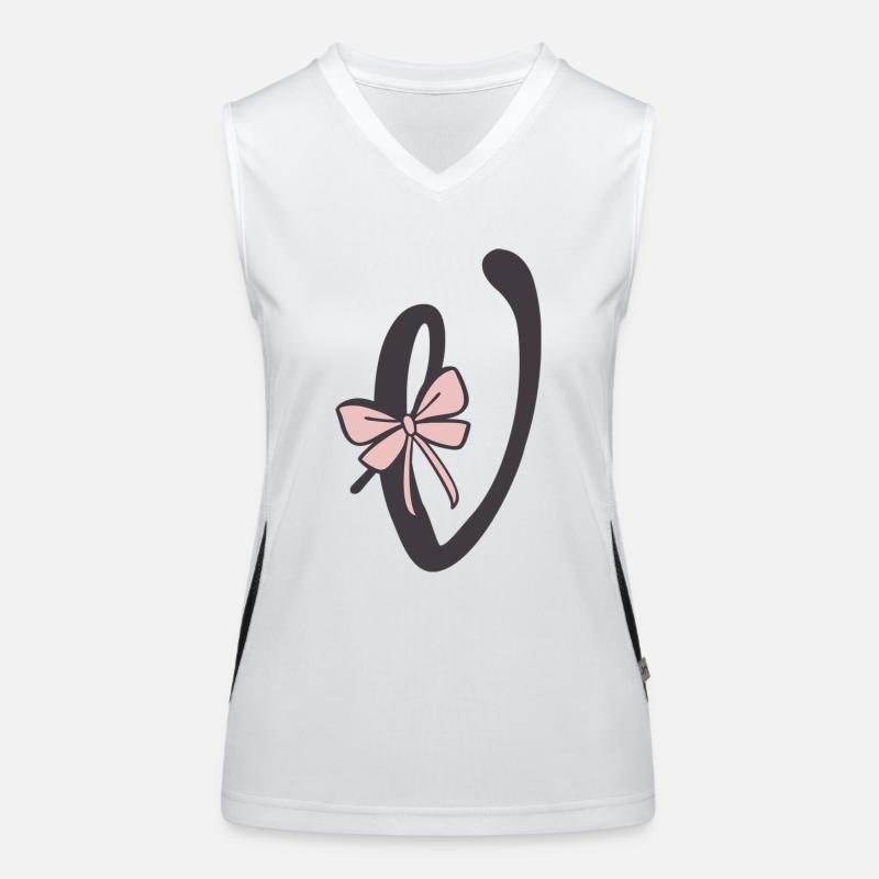 Initial letter V ribbon Women's Functional Contrast Tank Top