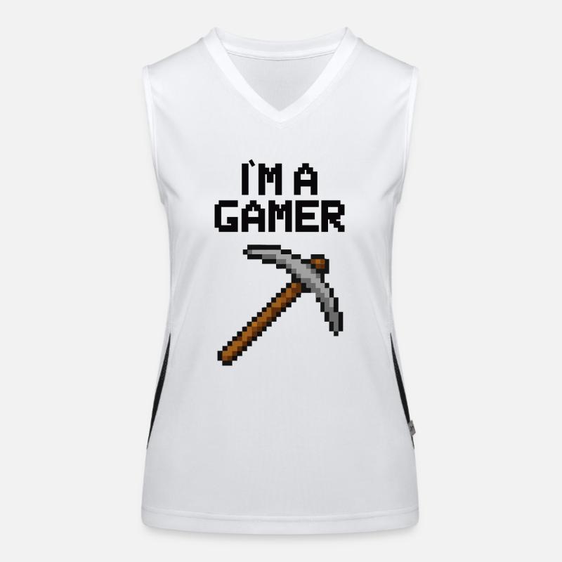pixel gamer pickaxe Women's Functional Contrast Tank Top