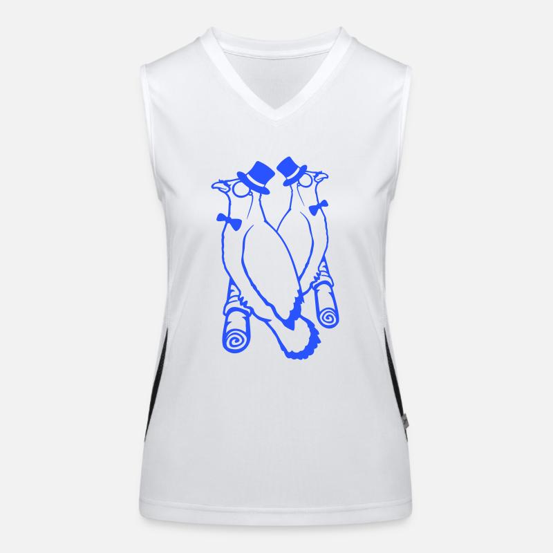 Sir Vögel Team Hut Monokel Brille 2 reiche Freunde Funktionelles Kontrast-Tank Top für Frauen