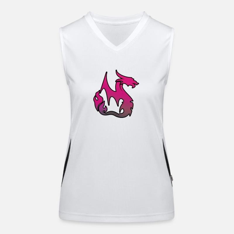 Pinker Drache Funktionelles Kontrast-Tank Top für Frauen