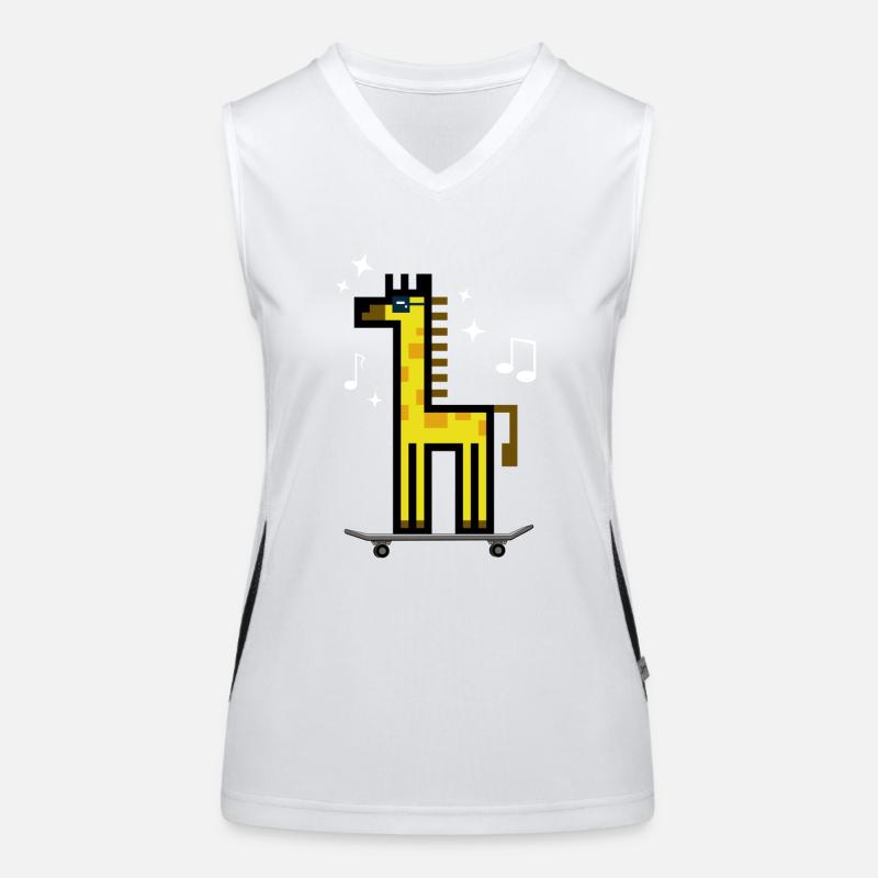 GiraffeSkateboard Funktionelles Kontrast-Tank Top für Frauen