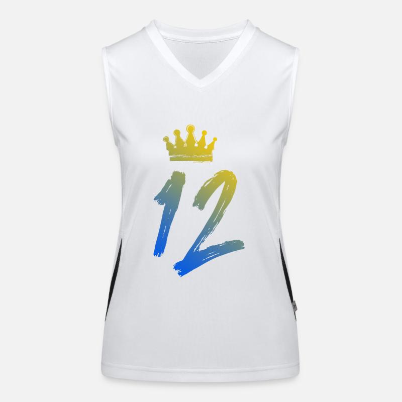 12 Zahl Krone Funktionelles Kontrast-Tank Top für Frauen