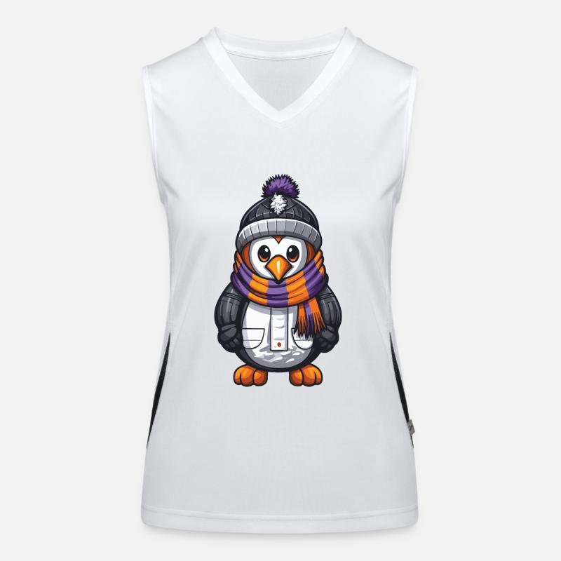 Penguin Comic Winter Women's Functional Contrast Tank Top
