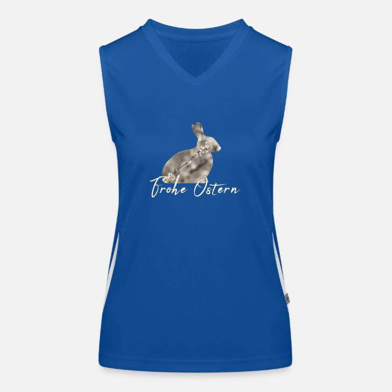 Frohe Ostern Hase Funktionelles Kontrast-Tank Top für Frauen