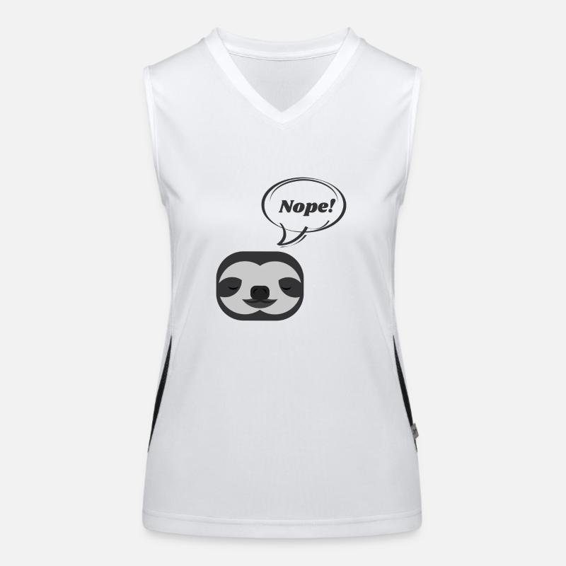 Nope! Funny Sloth Design for Naysayers Women's Functional Contrast Tank Top