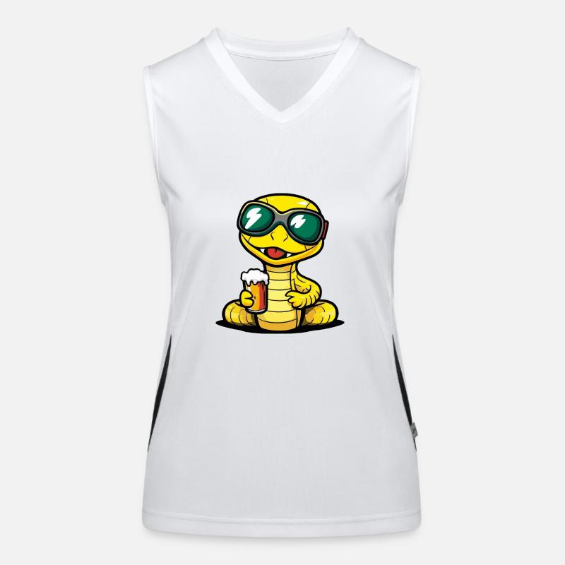 Schlange Kobra Ski Bier Funktionelles Kontrast-Tank Top für Frauen