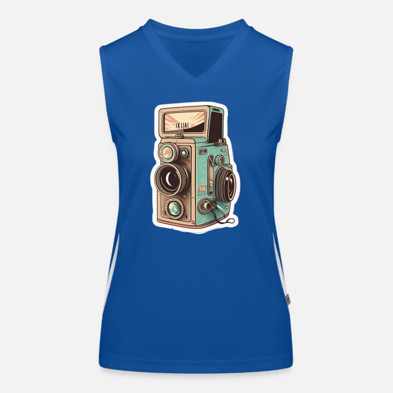 Retro Camera Women's Functional Contrast Tank Top