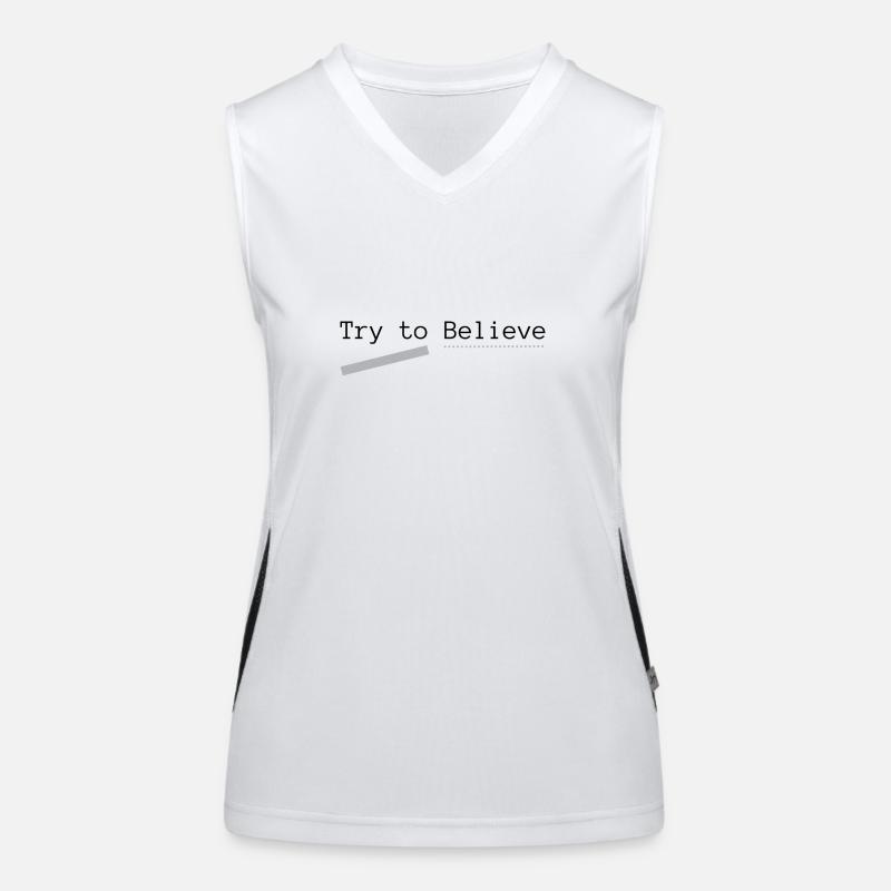 Try to Believe Basic, printed on the back Women's Functional Contrast Tank Top