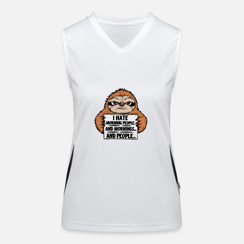 Lustiger Faultier Spruch Funktionelles Kontrast-Tank Top für Frauen