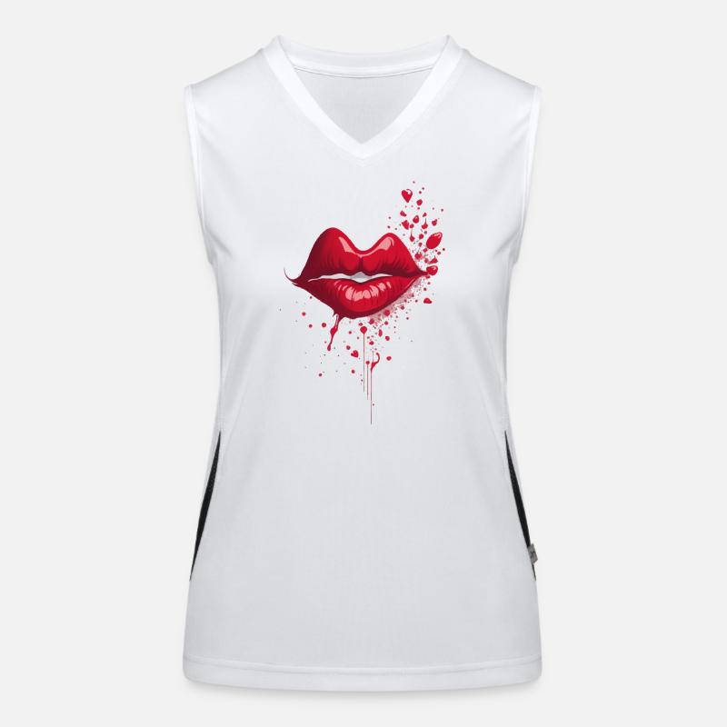 Kussrote Lippen Splash Funktionelles Kontrast-Tank Top für Frauen