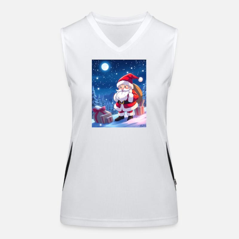 Weihnachts man mit Geschenke Sack Funktionelles Kontrast-Tank Top für Frauen