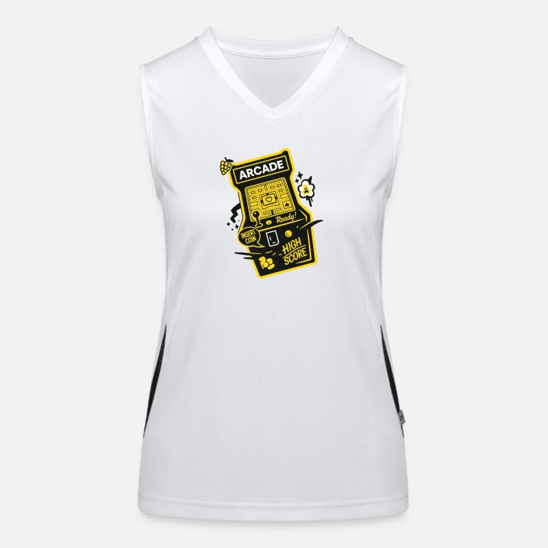 Arcade Ready High Score - Women's Functional Contrast Tank Top - white/black
