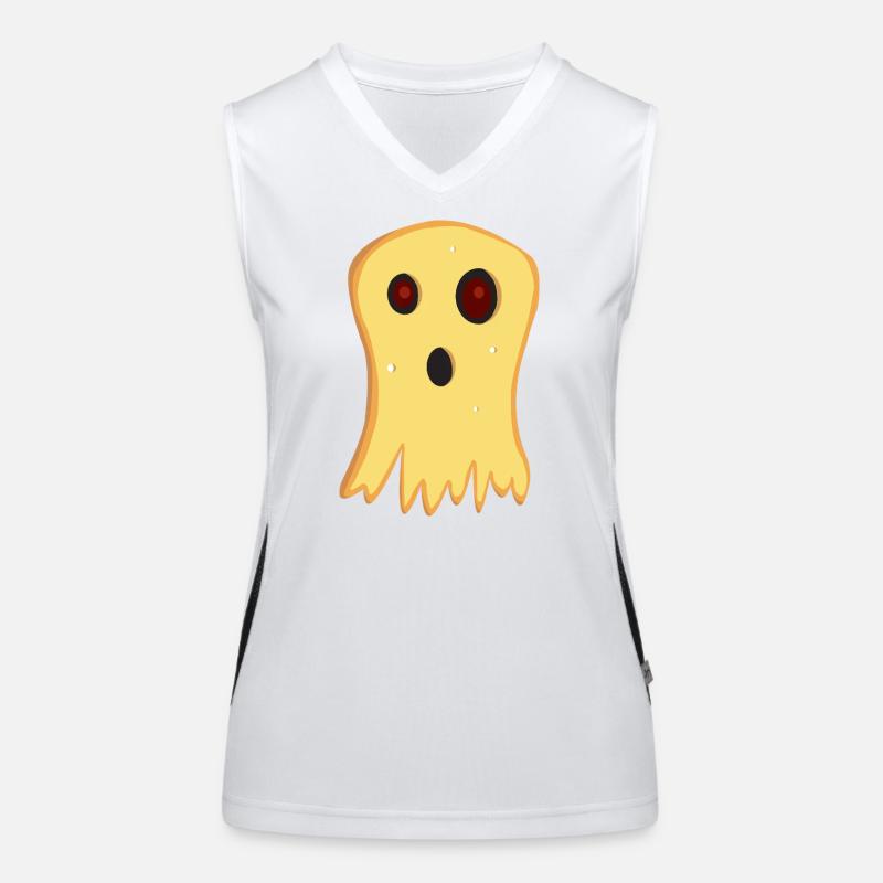 cheese ghost halloween Women's Functional Contrast Tank Top