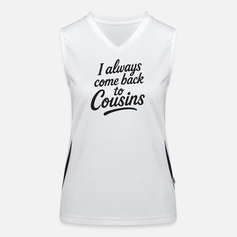 I always come back to Cousins - Women's Functional Contrast Tank Top - white/black