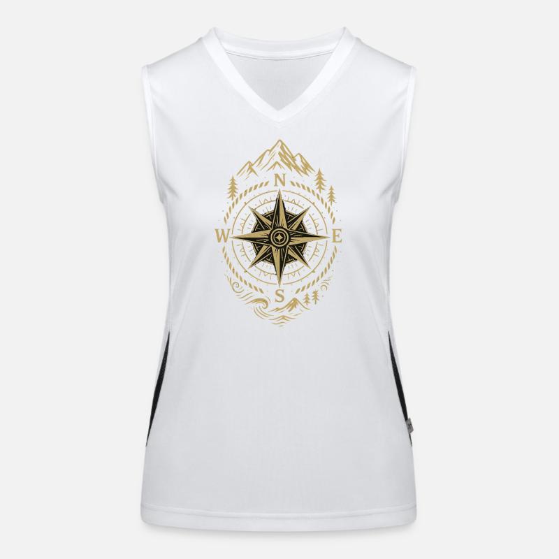 Compass Retro Compass Hipster Gift Women's Functional Contrast Tank Top