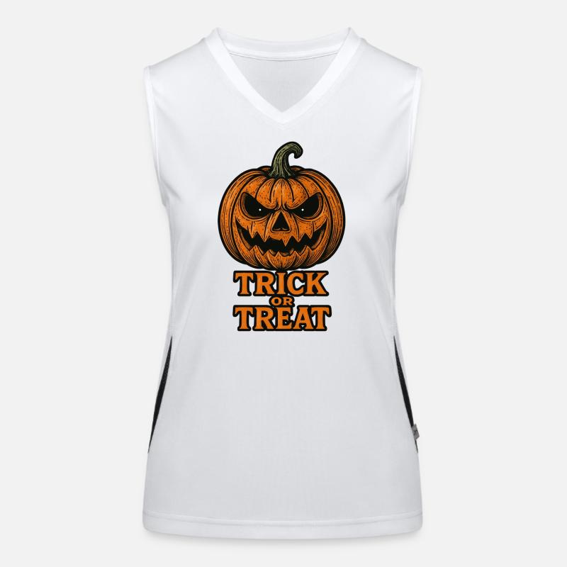 Halloween Kürbis - Süßes oder Saures Funktionelles Kontrast-Tank Top für Frauen