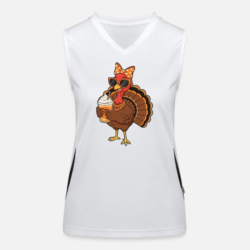 Amateur de café de dinde Drôle d’ambiance de Thanksgiving Débardeur respirant contrasté Femme