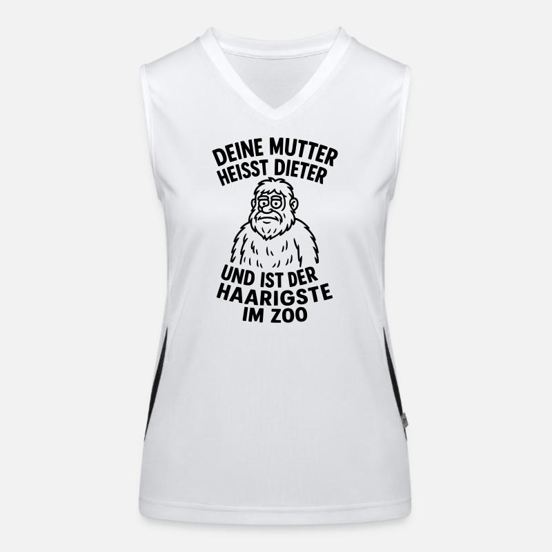deine mudda dieter haarig Funktionelles Kontrast-Tank Top für Frauen
