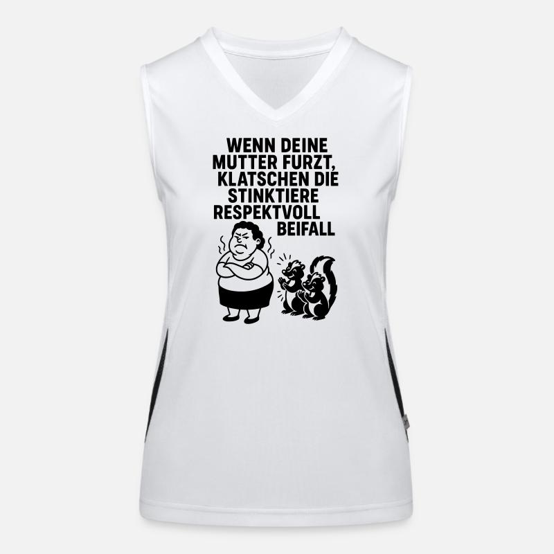 deine mutter witz furz stinktier Funktionelles Kontrast-Tank Top für Frauen