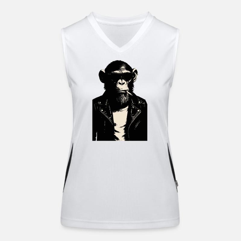 Monkey Rebel Lederjacke Funktionelles Kontrast-Tank Top für Frauen