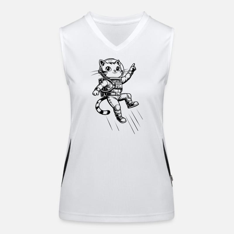 Katze Astronaut Funktionelles Kontrast-Tank Top für Frauen