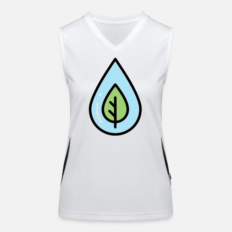 Water Drop Leaf Eco Women's Functional Contrast Tank Top
