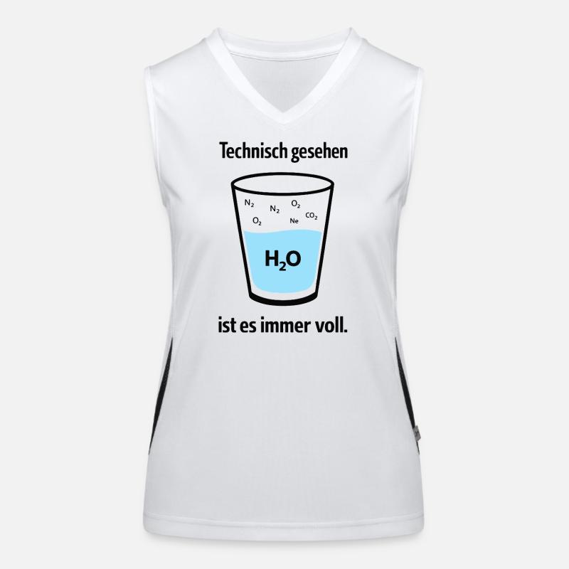 Technisch gesehen ist es immer voll – Nerd Humor Funktionelles Kontrast-Tank Top für Frauen