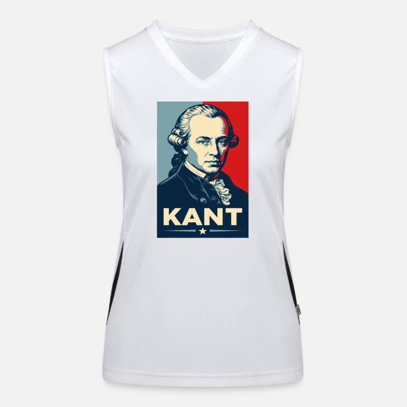 Immanuel Kant Retro-Philosophenporträt Funktionelles Kontrast-Tank Top für Frauen