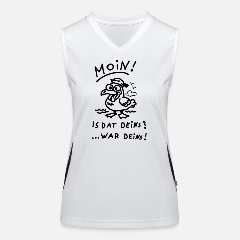 Moin Möwe War Deins Lustiger Spruch  Funktionelles Kontrast-Tank Top für Frauen