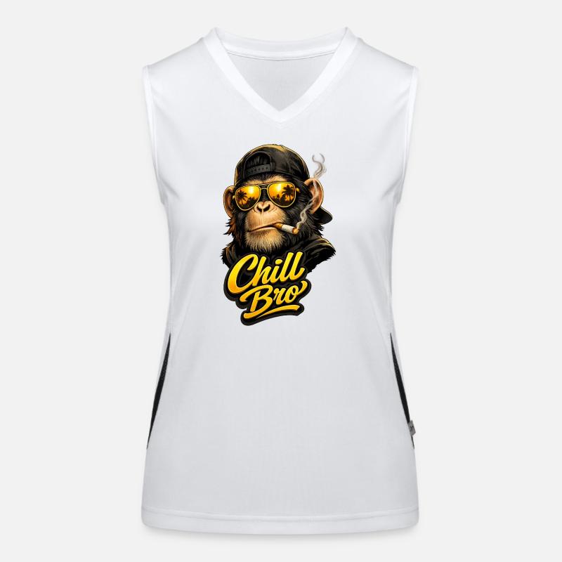 Chill Bro Affe mit Sonnenbrille Funktionelles Kontrast-Tank Top für Frauen
