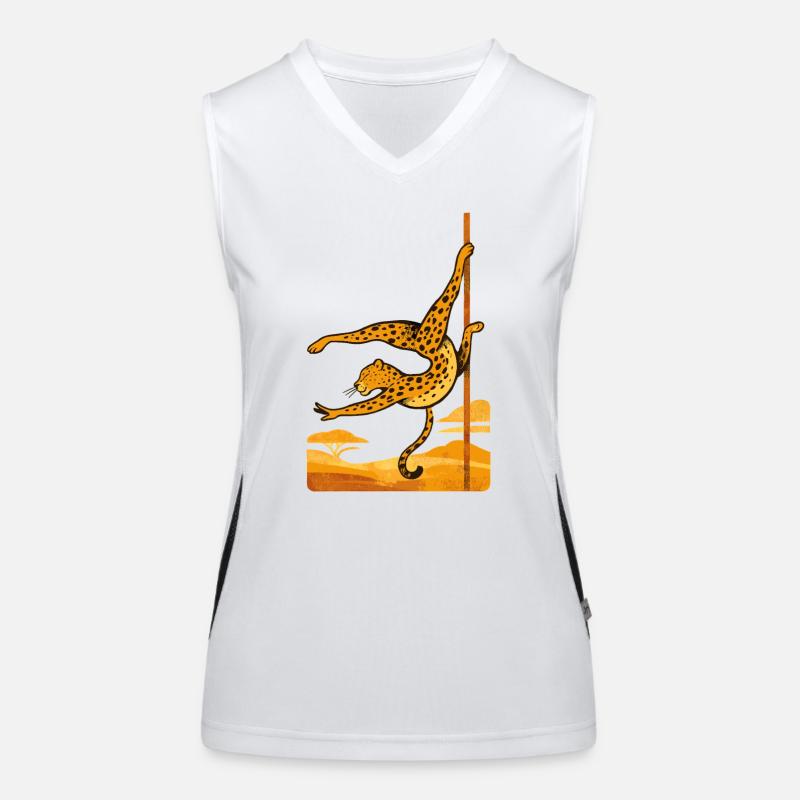 Pole Dance Leopardin Poledancerin Geschenk Funktionelles Kontrast-Tank Top für Frauen