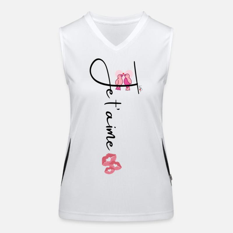 Ich liebe dich Vogel Valentinstag Funktionelles Kontrast-Tank Top für Frauen