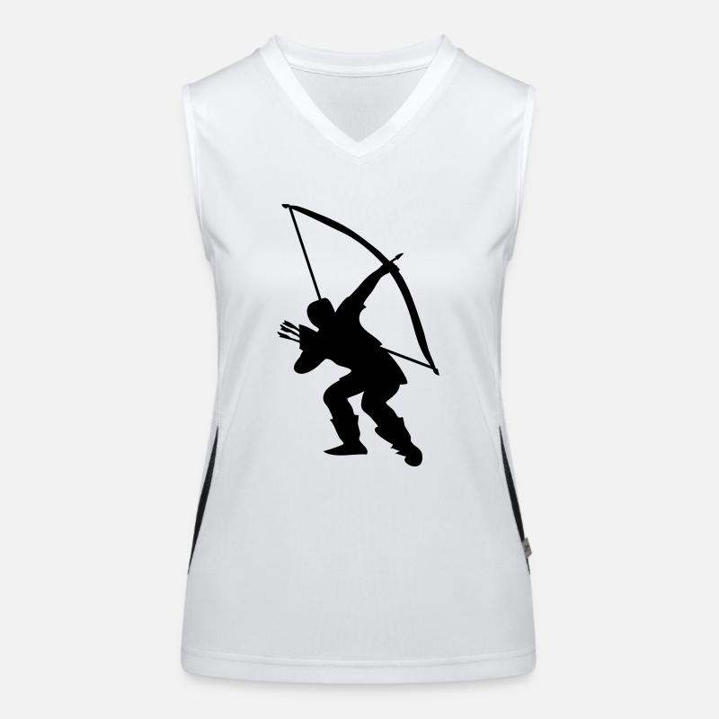 Archery longbow medieval design Funktionelles Kontrast-Tank Top für Frauen