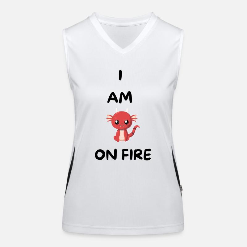 I'M ON FIRE -kawaii dragon - funny gift Women's Functional Contrast Tank Top