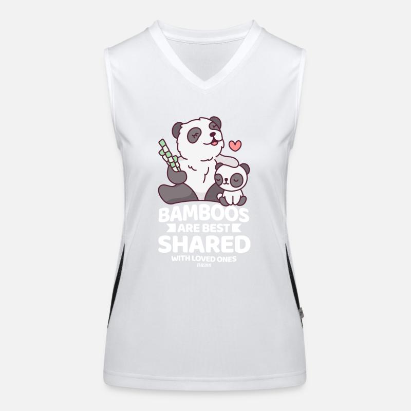 Panda mère panda bébé panda amant bambou Débardeur respirant contrasté Femme