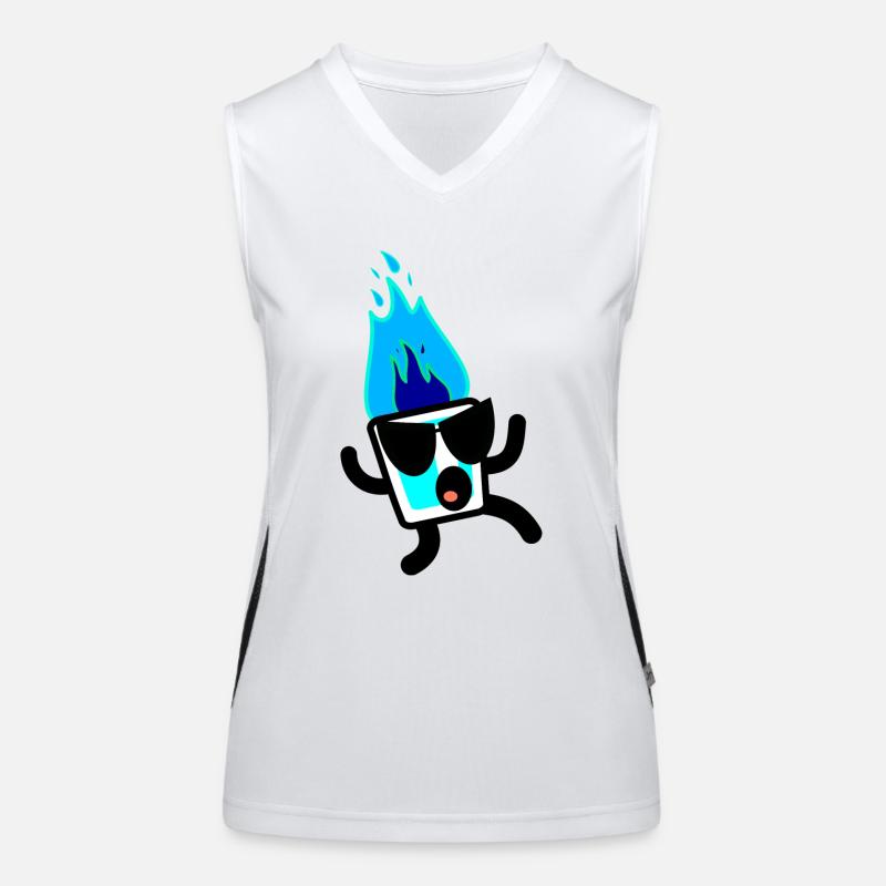 Flammendes Schnapsglas Funktionelles Kontrast-Tank Top für Frauen